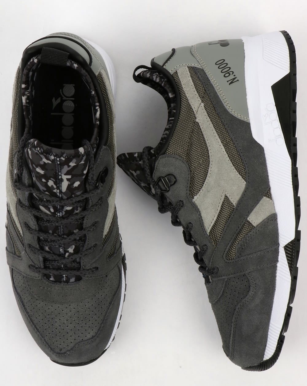 Diadora N9000 Camo Socks Trainers Grey