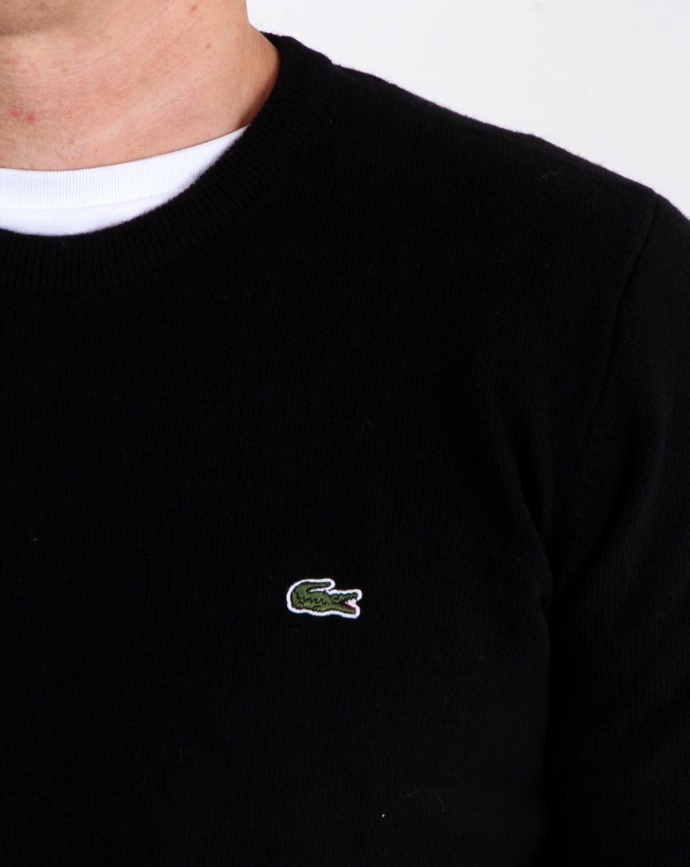 Lacoste Wool Crew Neck Jumper Black