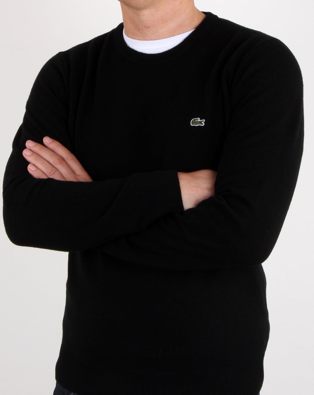 Lacoste Wool Crew Neck Jumper Black