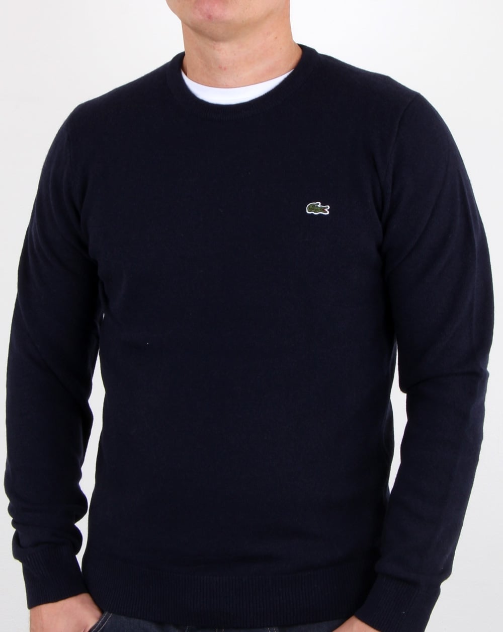 Lacoste Wool Crew Neck Jumper Navy
