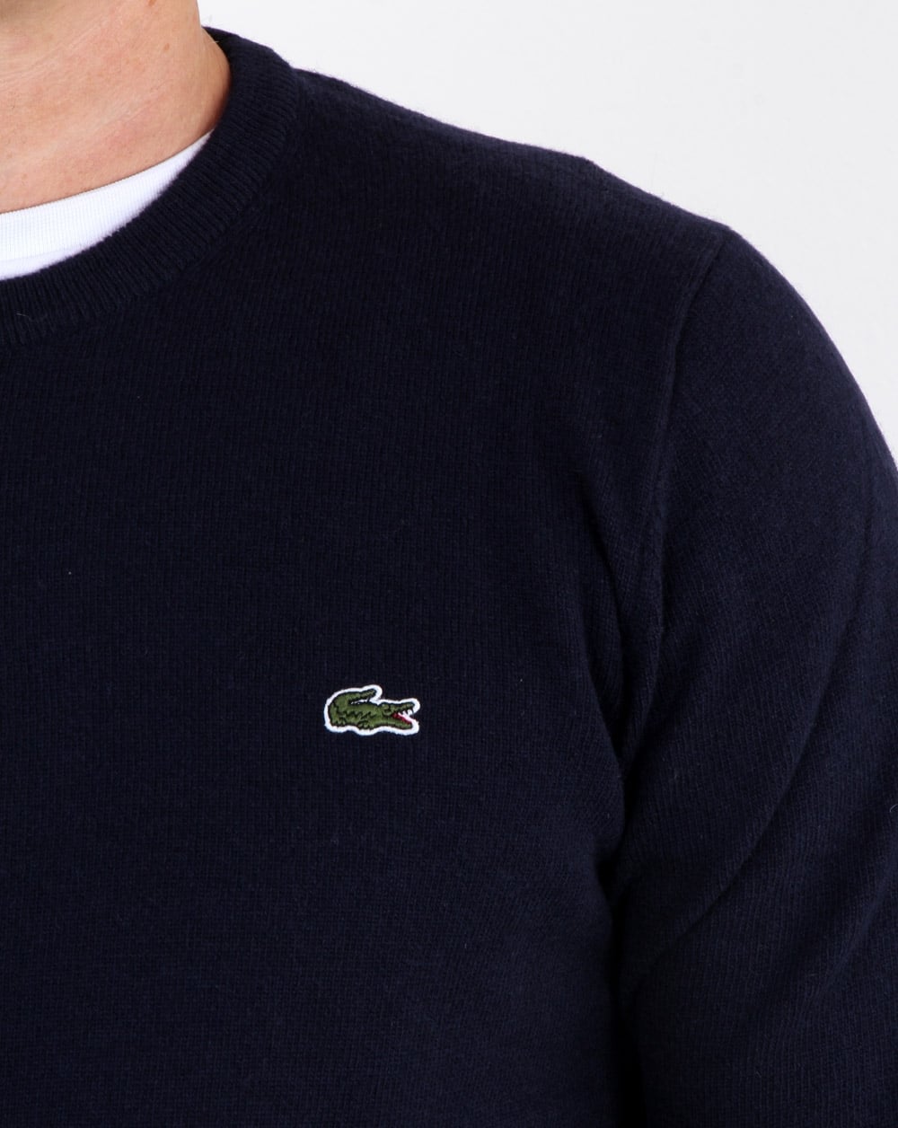 Lacoste Wool Crew Neck Jumper Navy