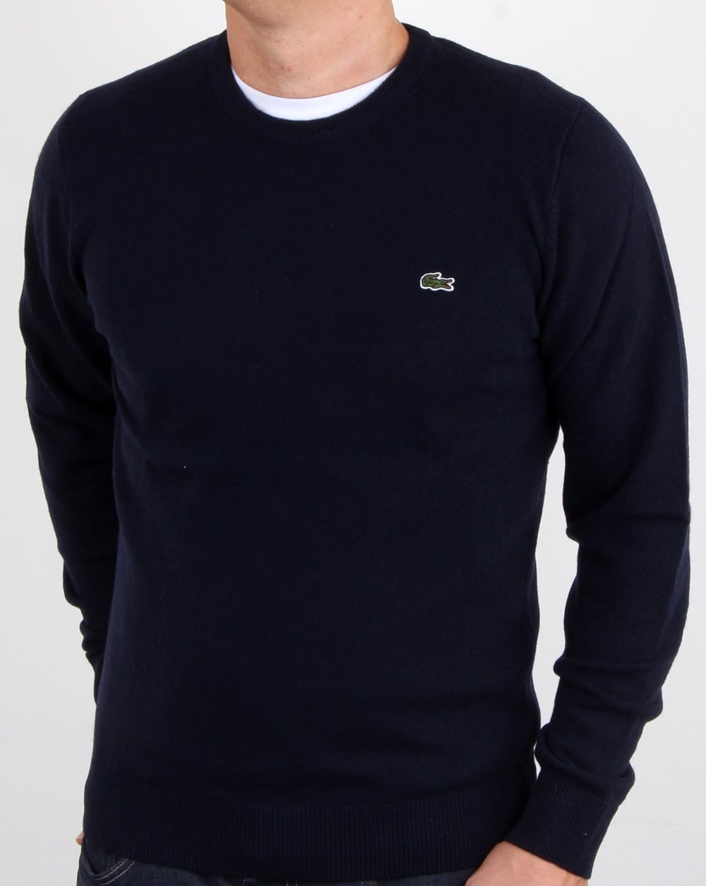 Lacoste Wool Crew Neck Jumper Navy