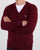 Lacoste Wool V Neck Jumper Burgundy