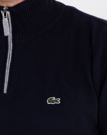 Lacoste Wool 1/4 Zip Jumper Navy