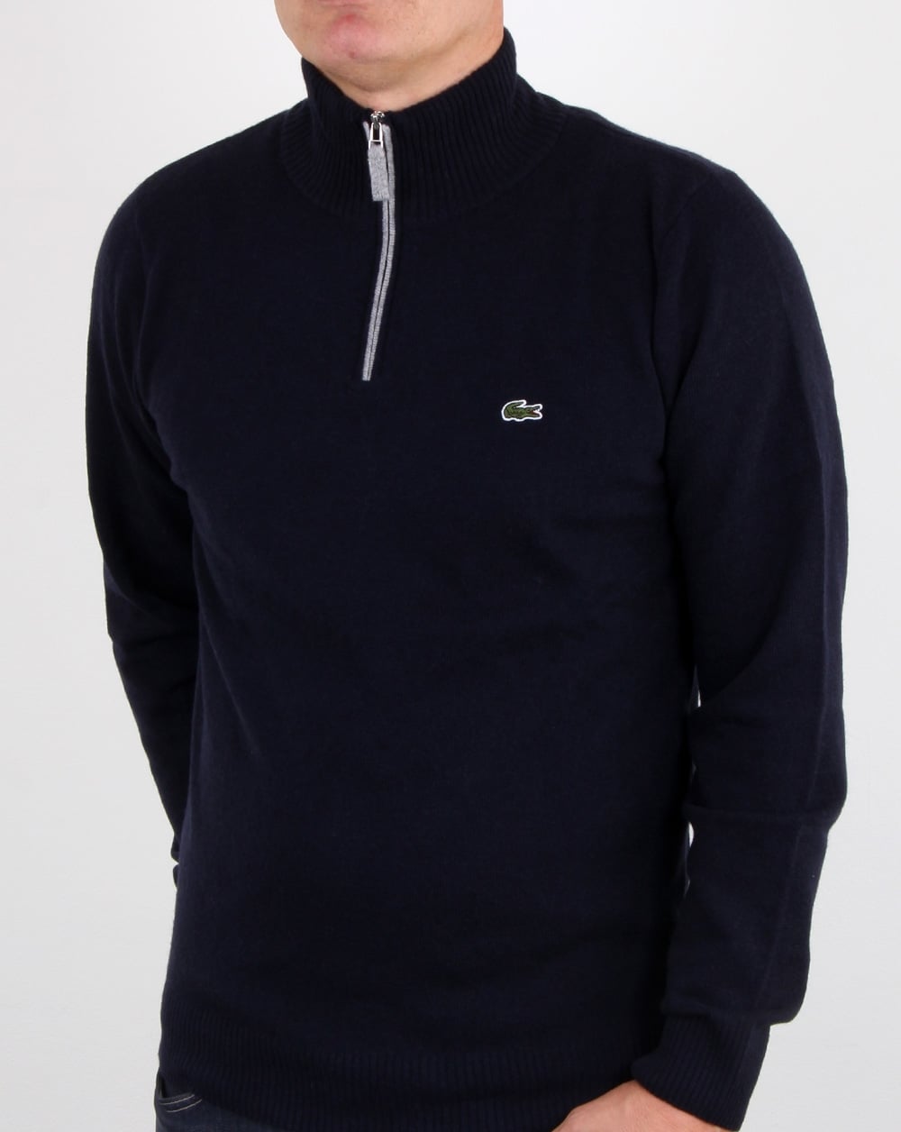 Lacoste Wool 1/4 Zip Jumper Navy