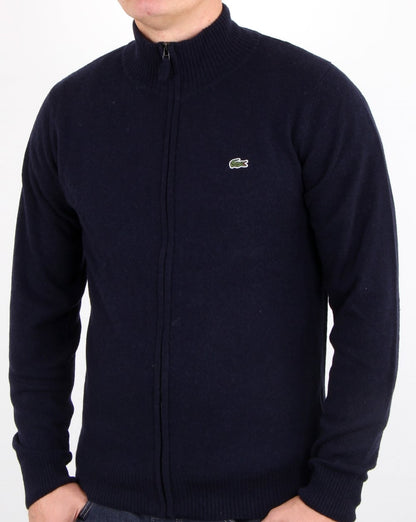 Lacoste Wool Full Zip Jumper Navy