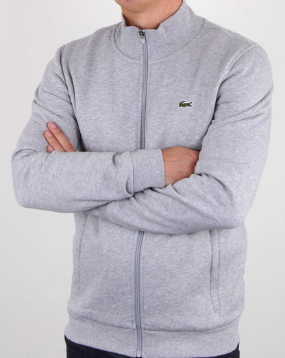 Lacoste Zip Up Track Top Silver Chine