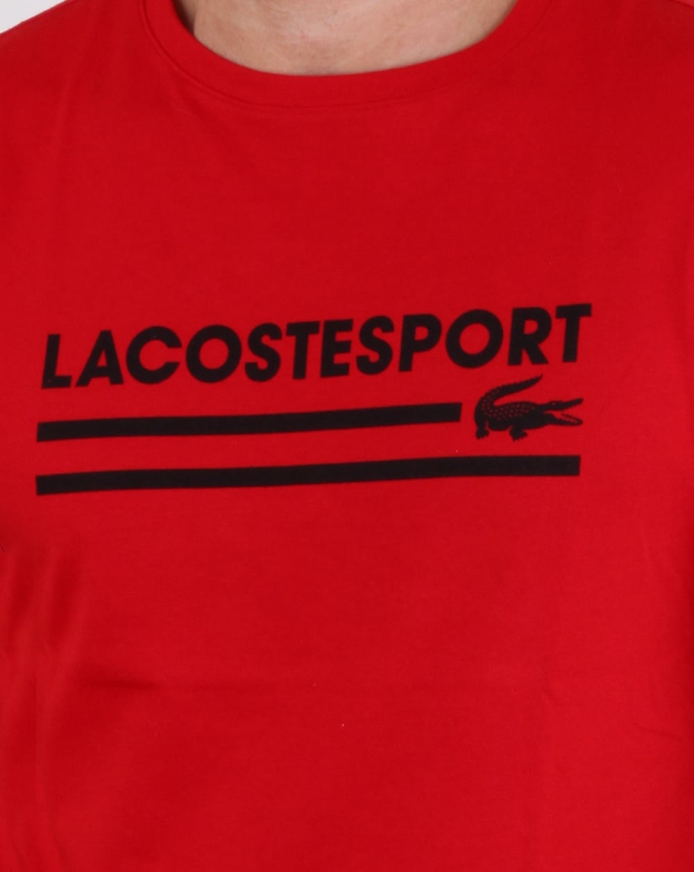 Lacoste Sport Logo T Shirt Red/black