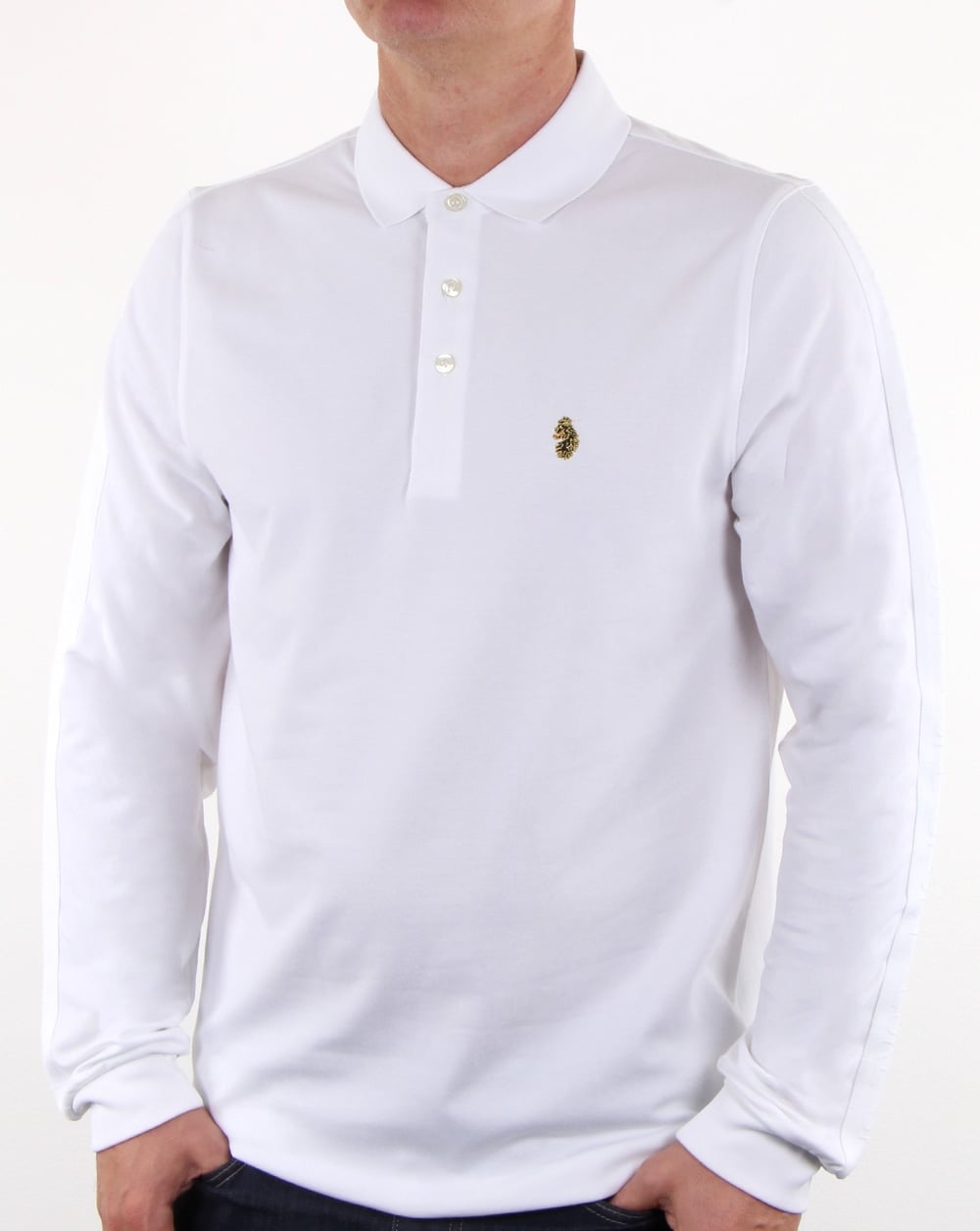Luke Pinsent Long Sleeve Polo White