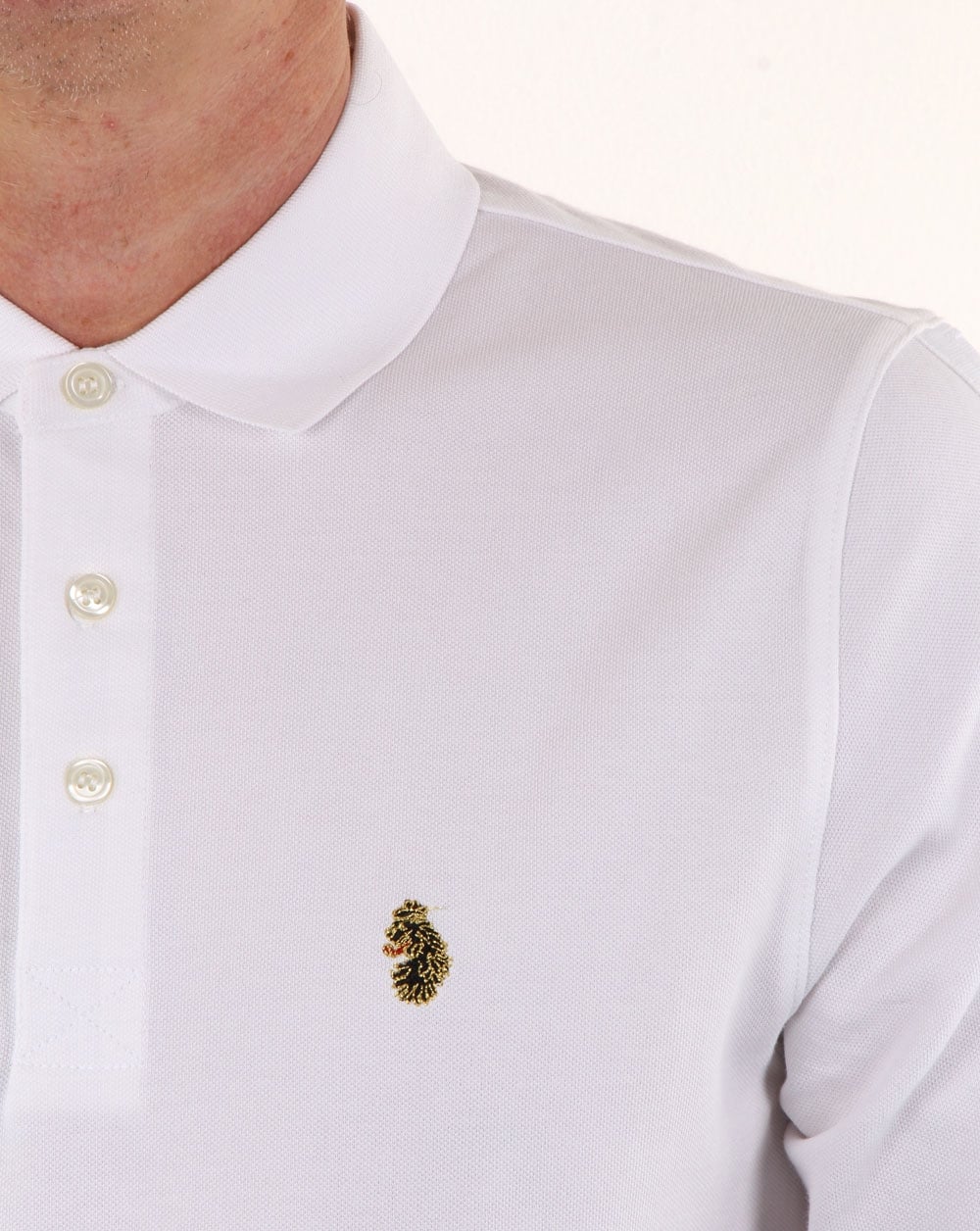 Luke Pinsent Long Sleeve Polo White