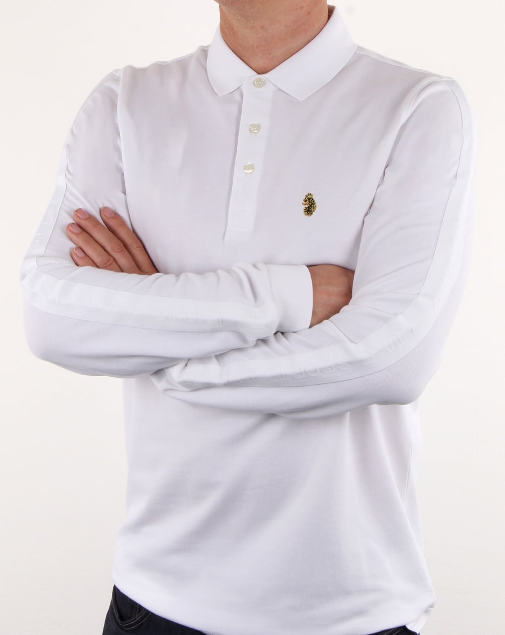 Luke Pinsent Long Sleeve Polo White