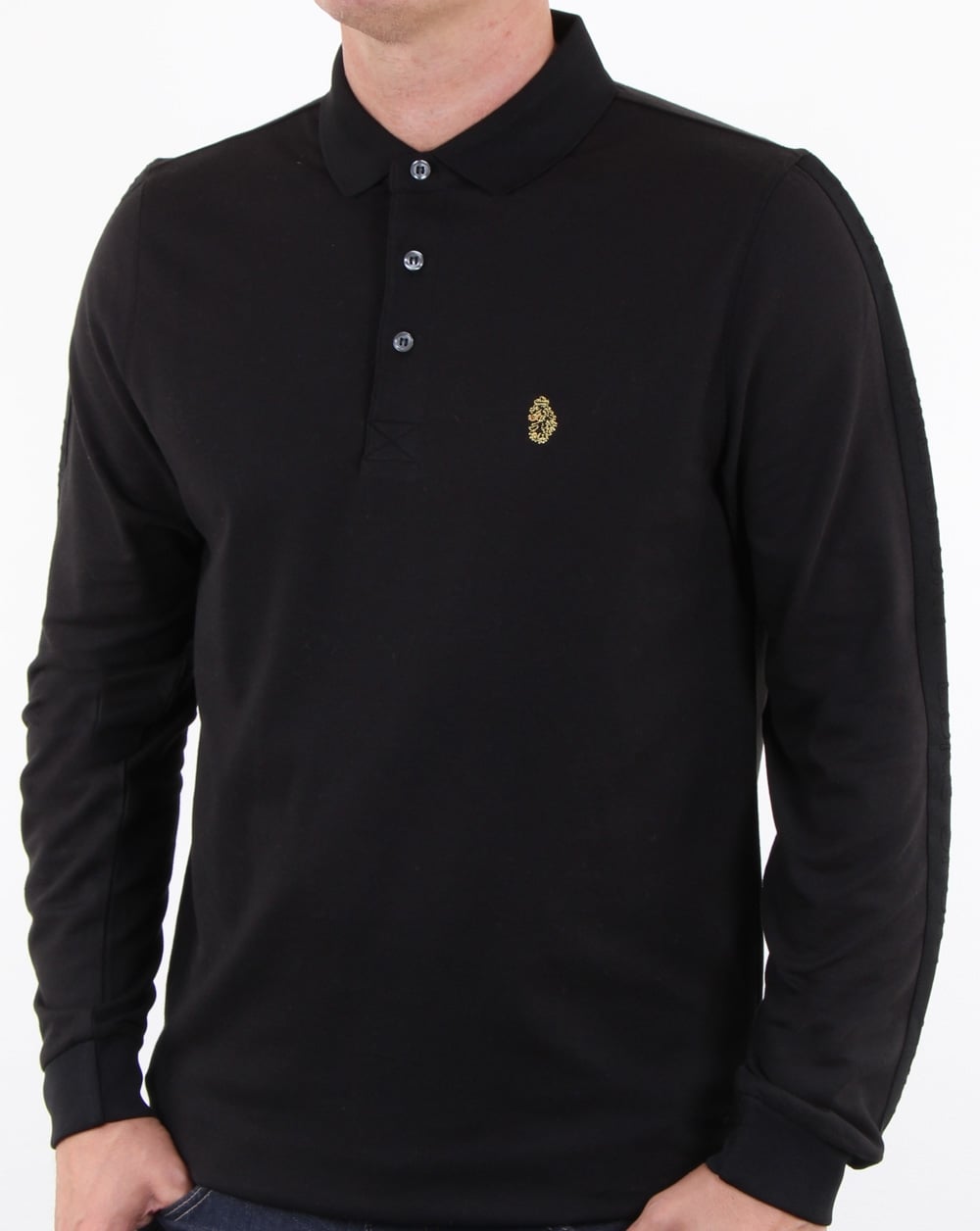 Luke Pinsent Long Sleeve Polo Shirt Black