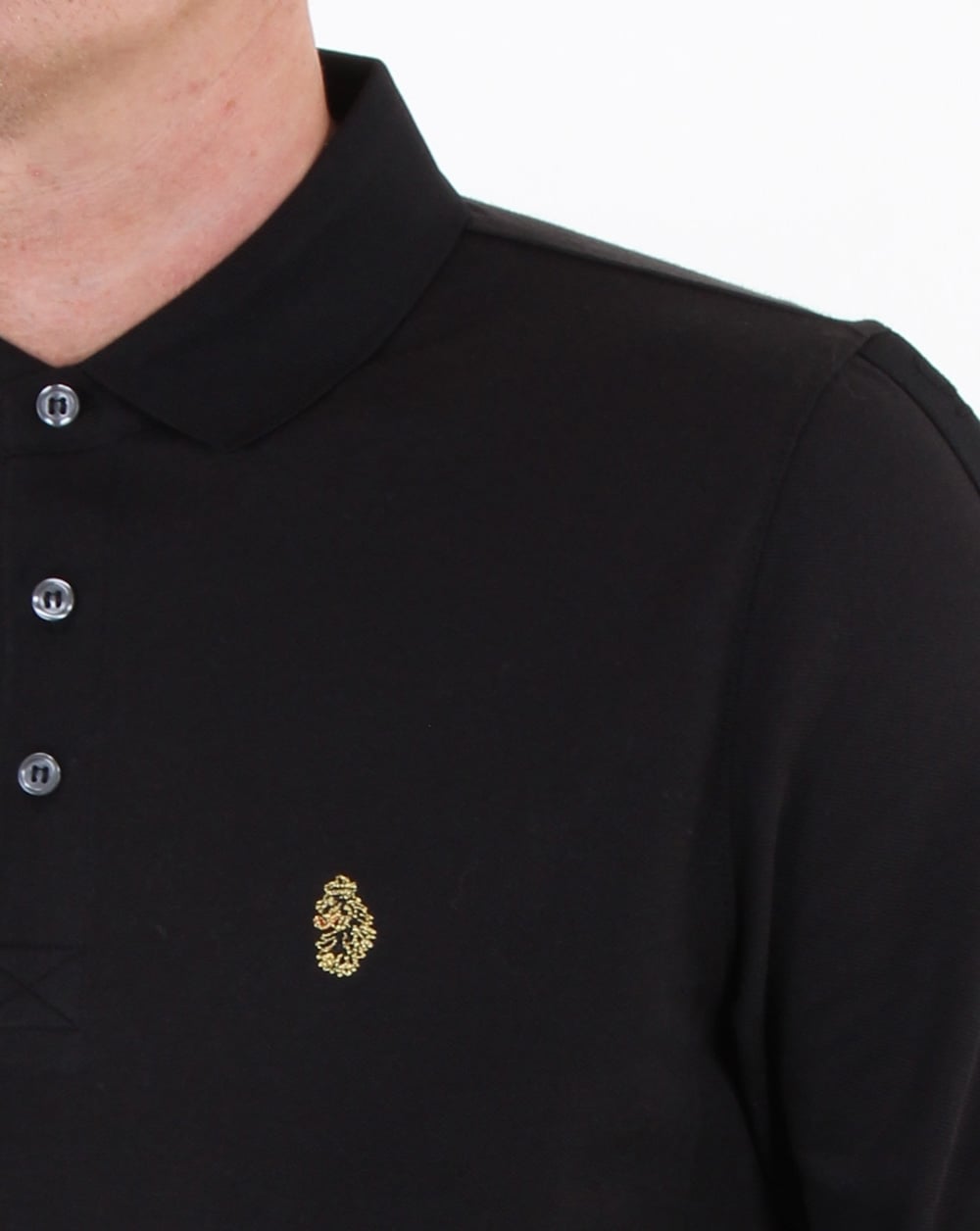 Luke Pinsent Long Sleeve Polo Shirt Black