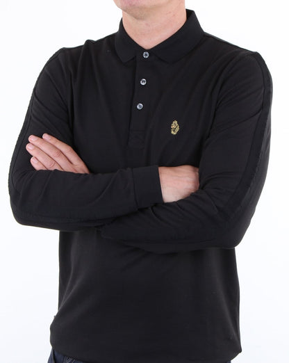 Luke Pinsent Long Sleeve Polo Shirt Black
