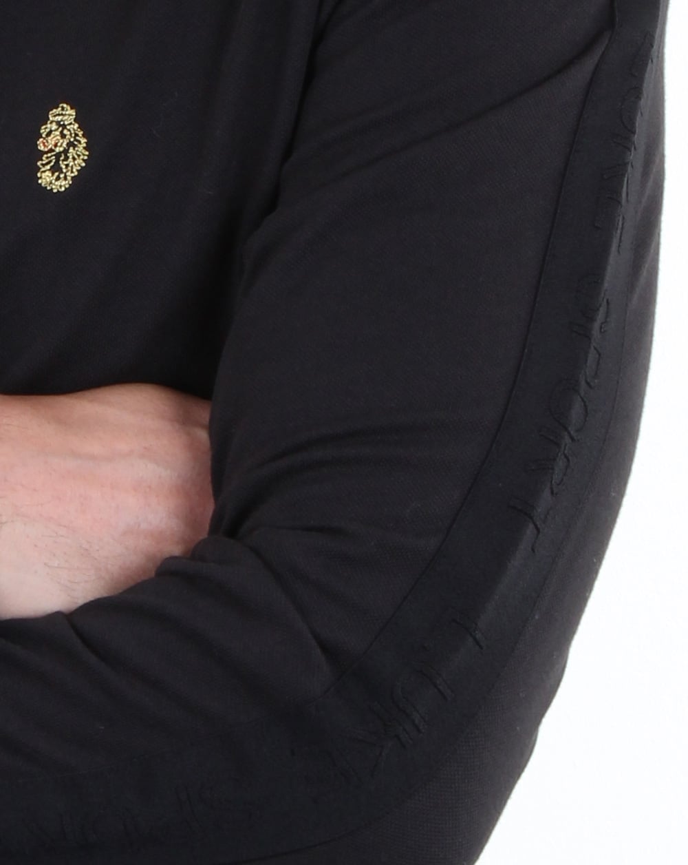 Luke Pinsent Long Sleeve Polo Shirt Black