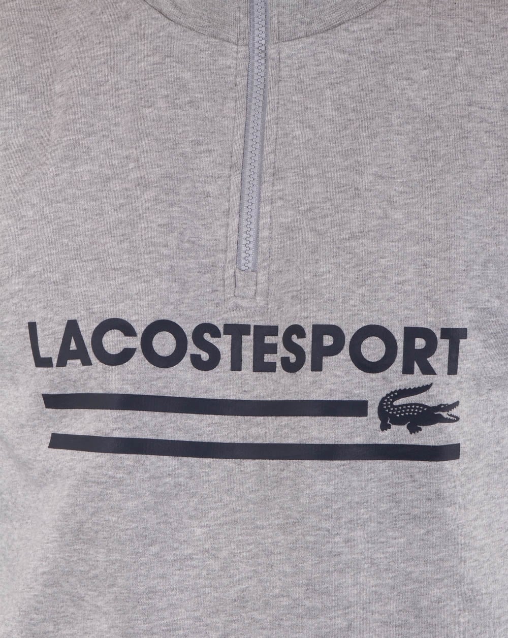 Lacoste Logo Half Zip Sweat Silver Chine/navy