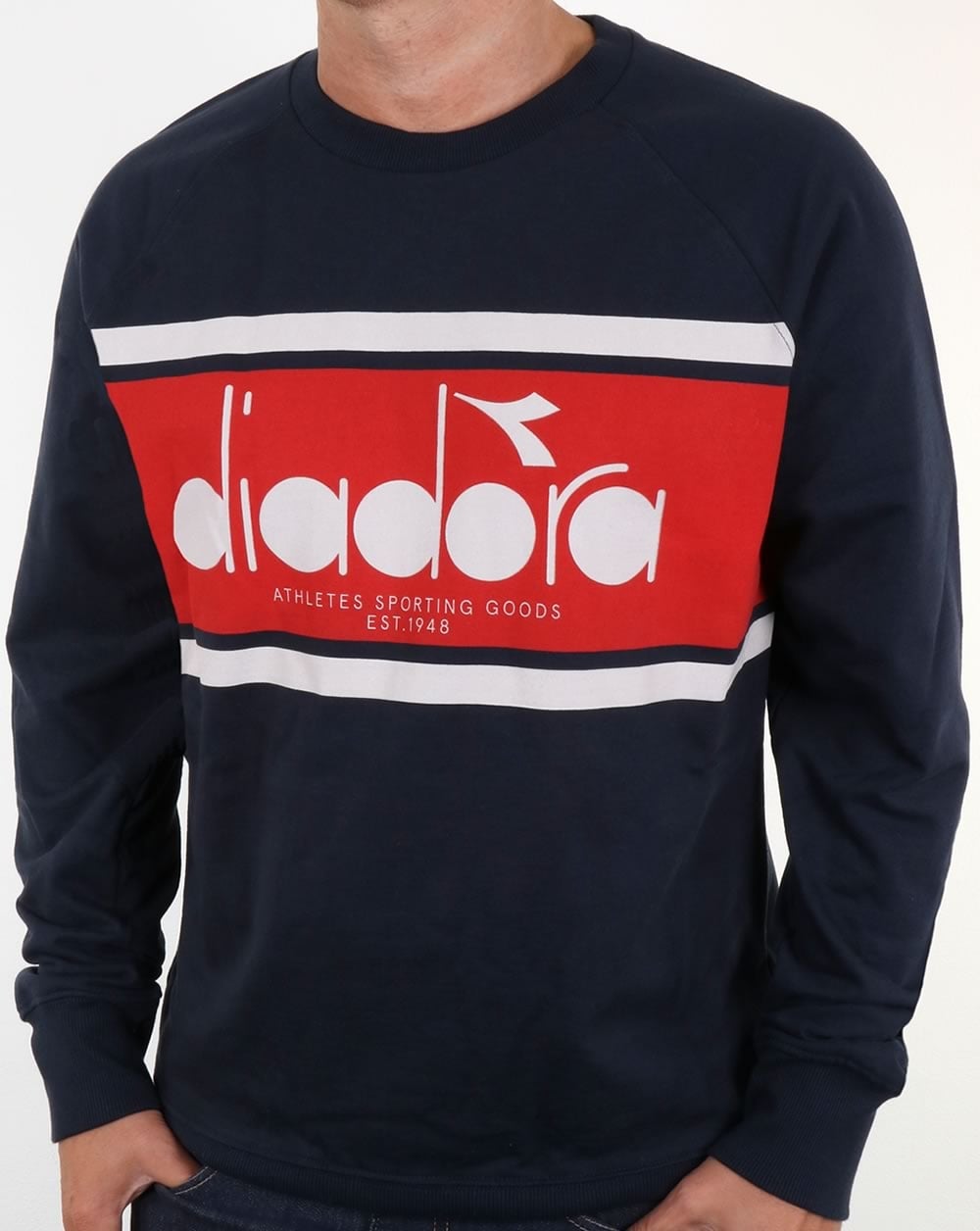 Diadora Logo Sweatshirt Navy/Red/White