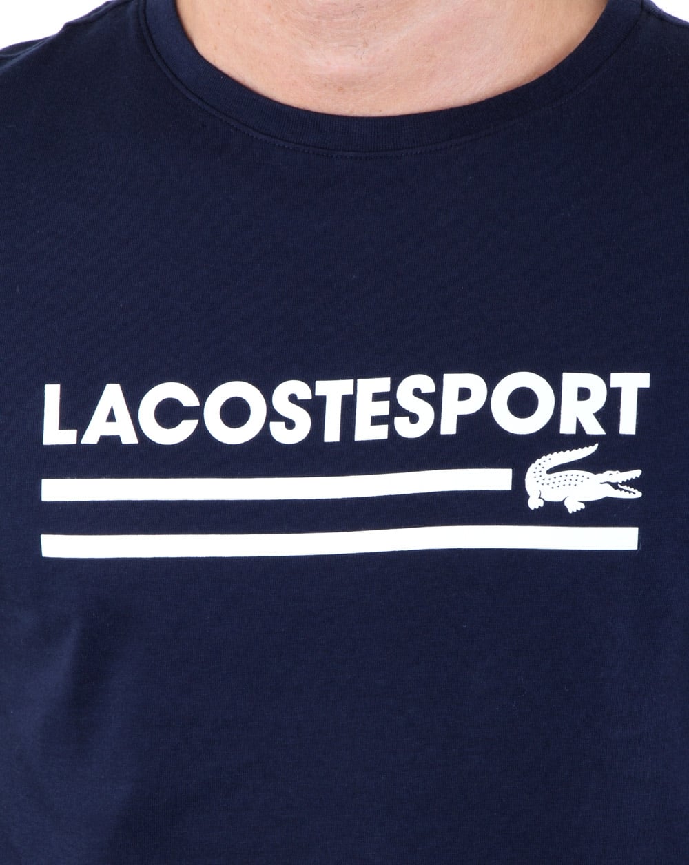 Lacoste Sport Logo T Shirt Navy/white