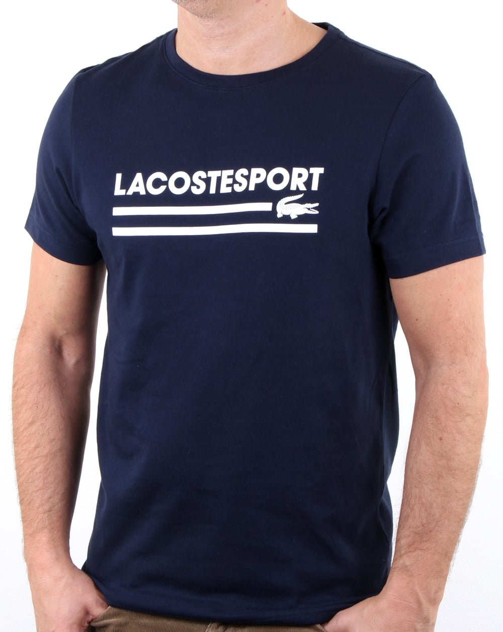 Lacoste Sport Logo T Shirt Navy/white