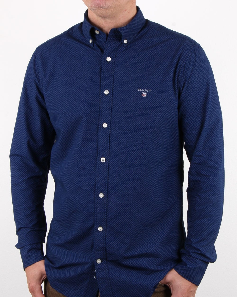 Gant Broadcloth Dot Shirt Yale Blue
