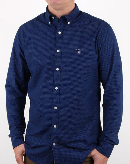 Gant Broadcloth Dot Shirt Yale Blue