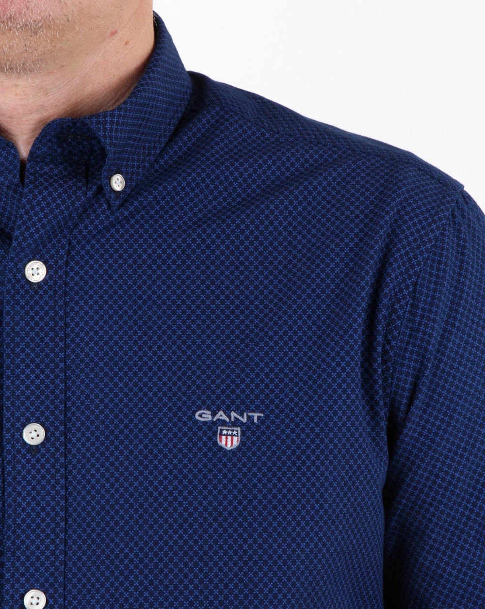 Gant Broadcloth Dot Shirt Yale Blue