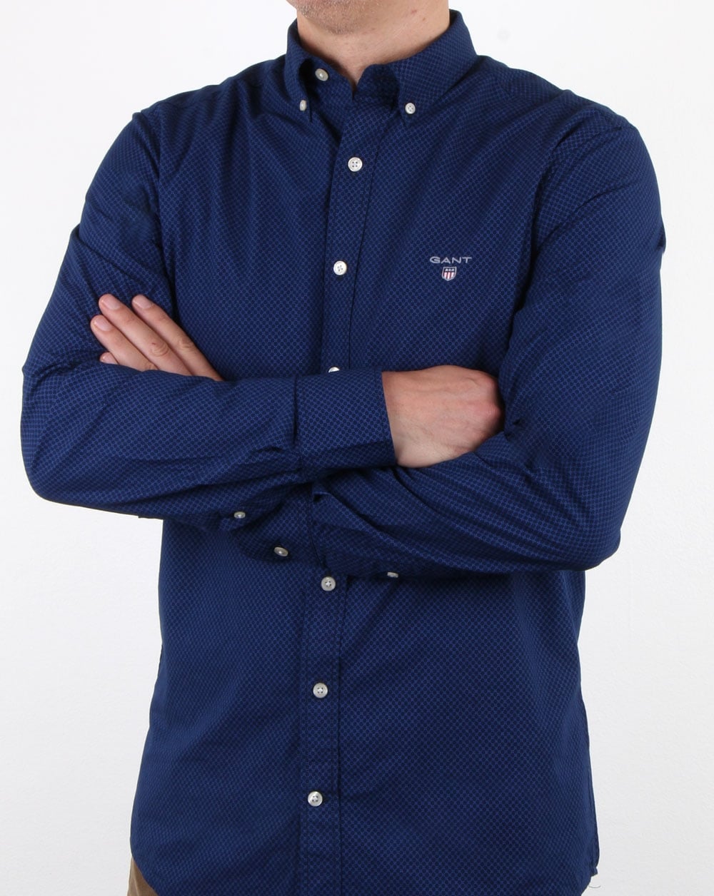 Gant Broadcloth Dot Shirt Yale Blue