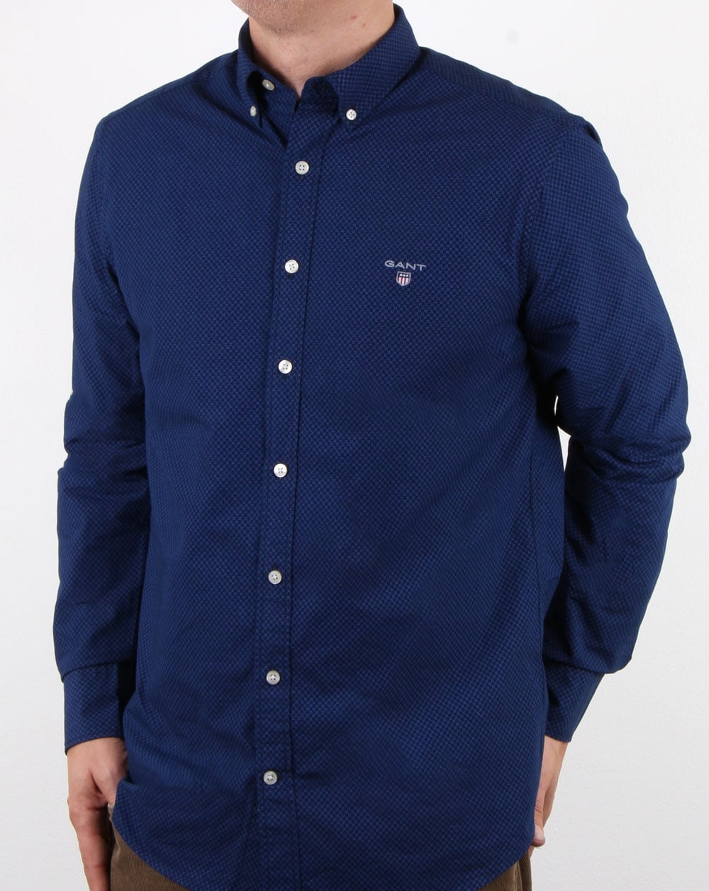 Gant Broadcloth Dot Shirt Yale Blue