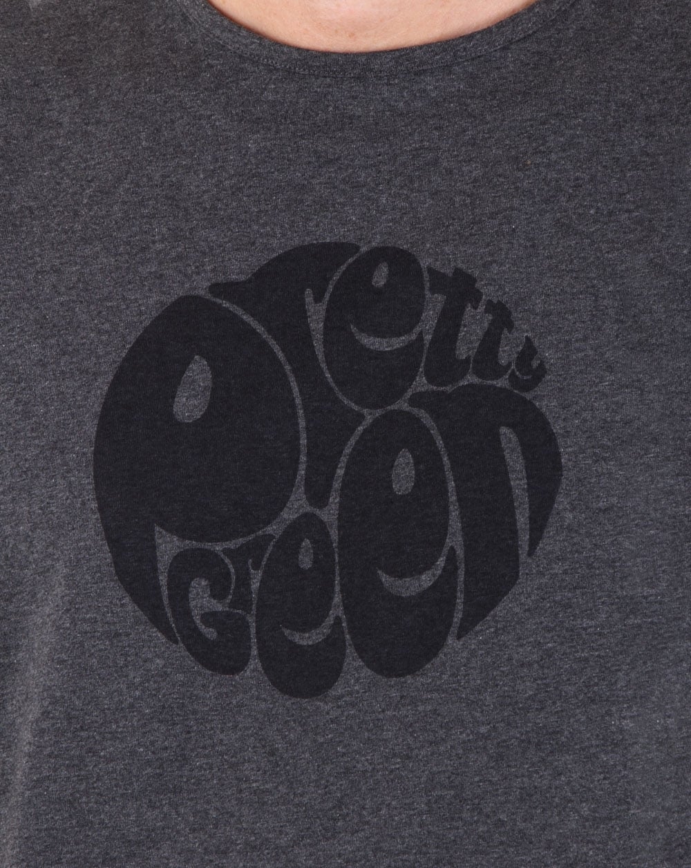 Pretty Green Gillespie Logo T Shirt Dark Grey Marl