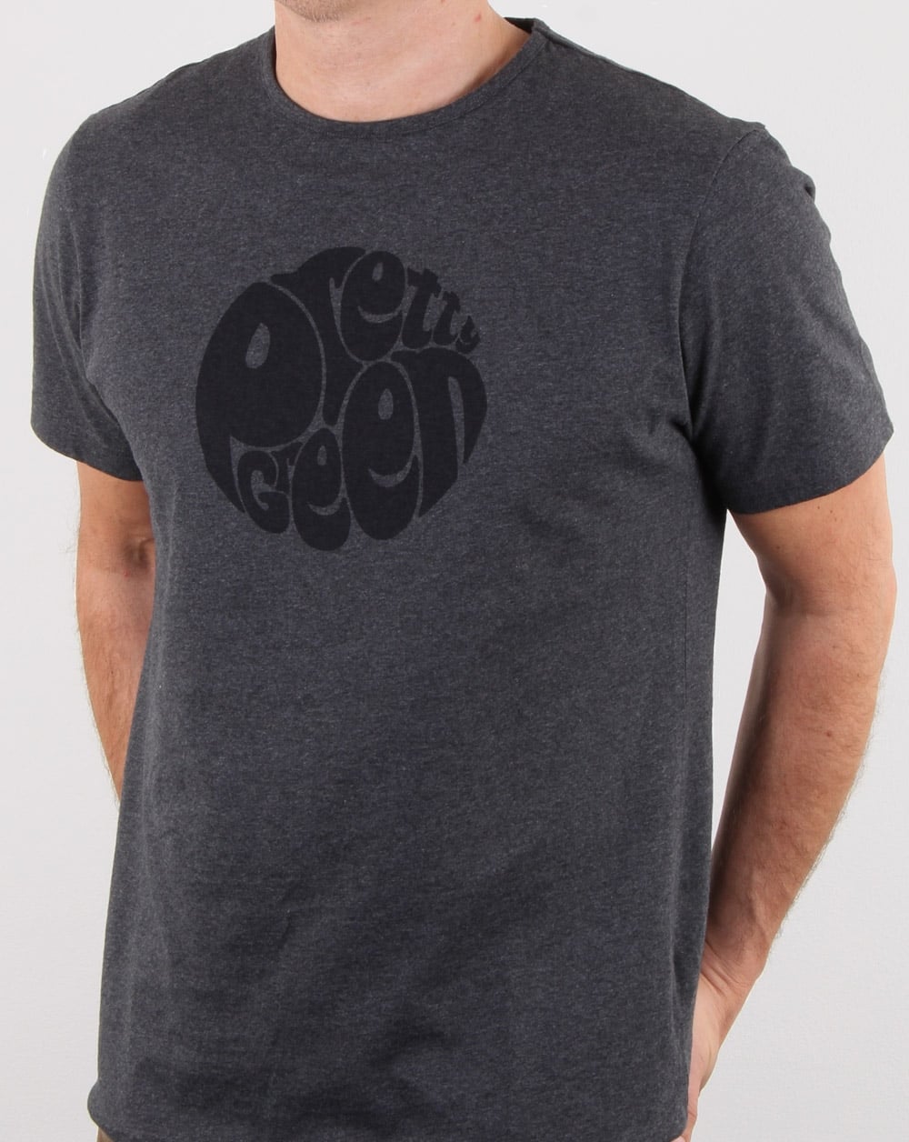 Pretty Green Gillespie Logo T Shirt Dark Grey Marl