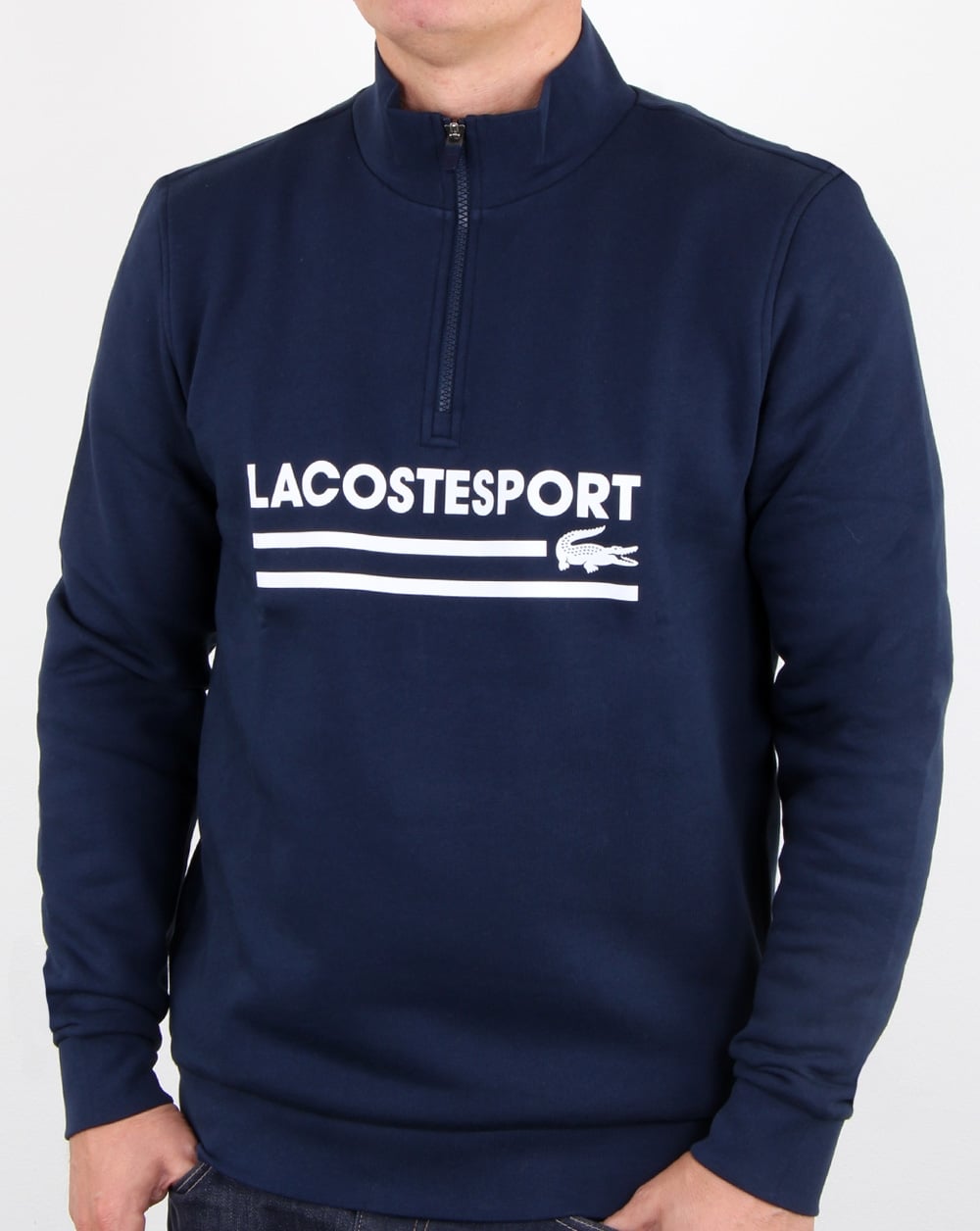Lacoste Logo Half Zip Sweat Navy/white