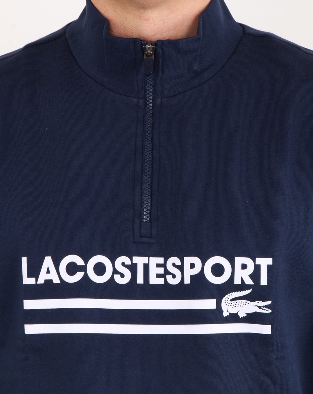 Lacoste Logo Half Zip Sweat Navy/white