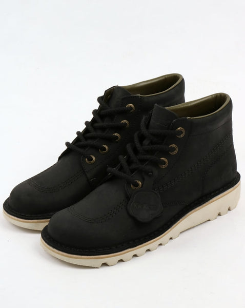 Kickers Kick Hi Leather Boots Black/Cream