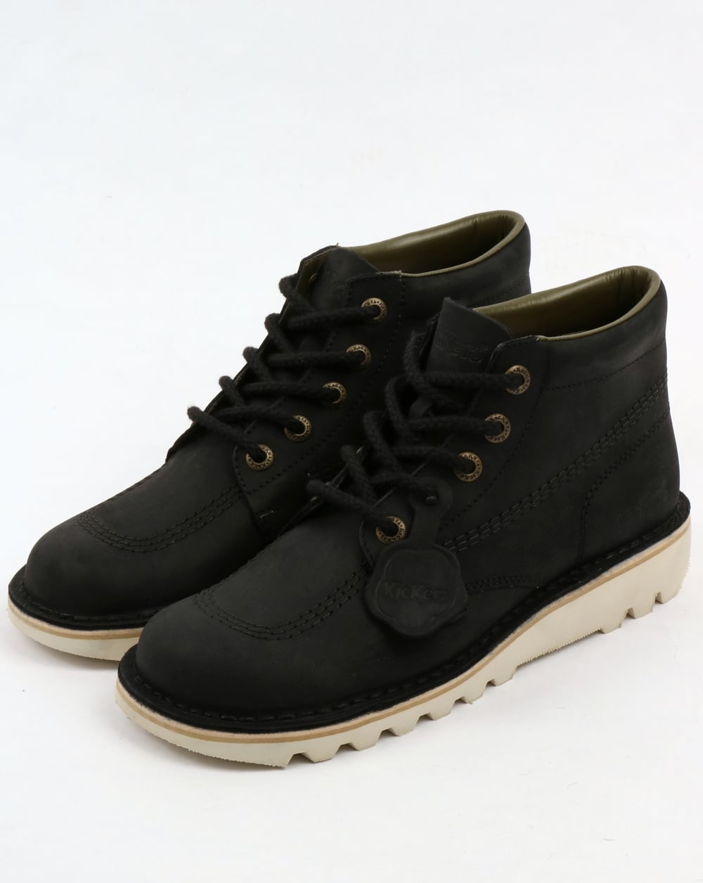 Kickers Kick Hi Leather Boots Black/Cream