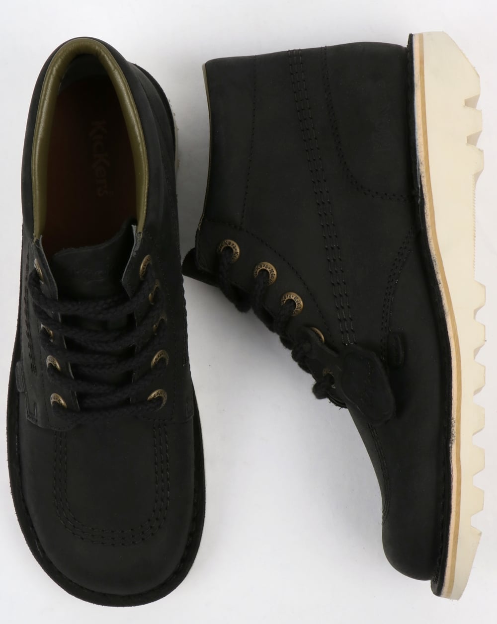 Kickers Kick Hi Leather Boots Black/Cream