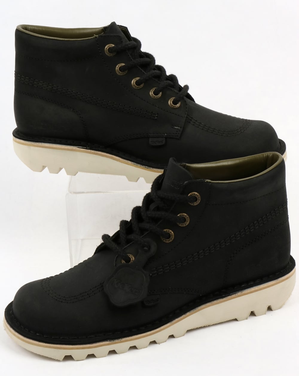 Kickers Kick Hi Leather Boots Black/Cream