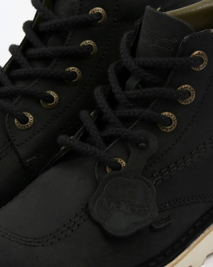 Kickers Kick Hi Leather Boots Black/Cream