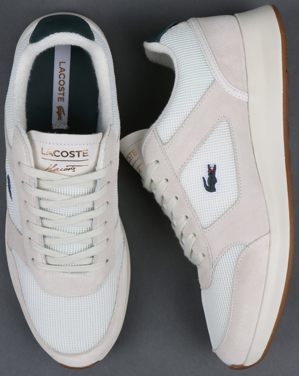 Lacoste Joggeur Trainers Off White/Green