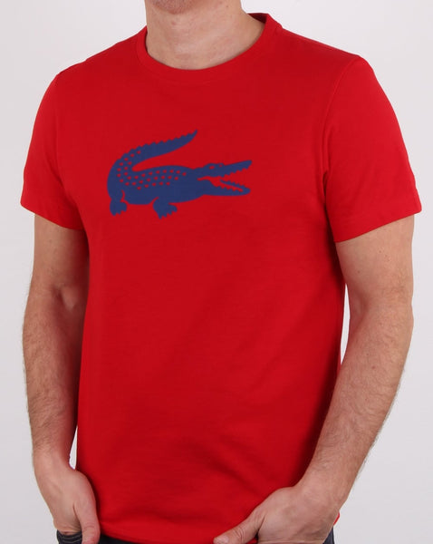 Lacoste Croc Print T Shirt Red/marino