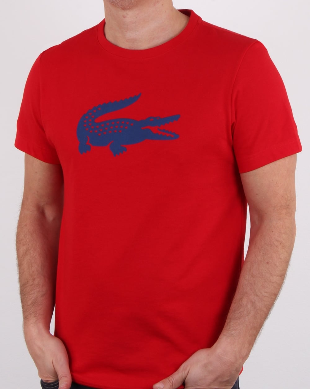 Lacoste Croc Print T Shirt Red/marino