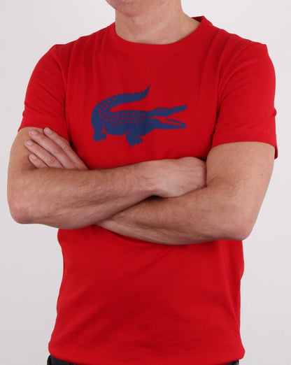 Lacoste Croc Print T Shirt Red/marino