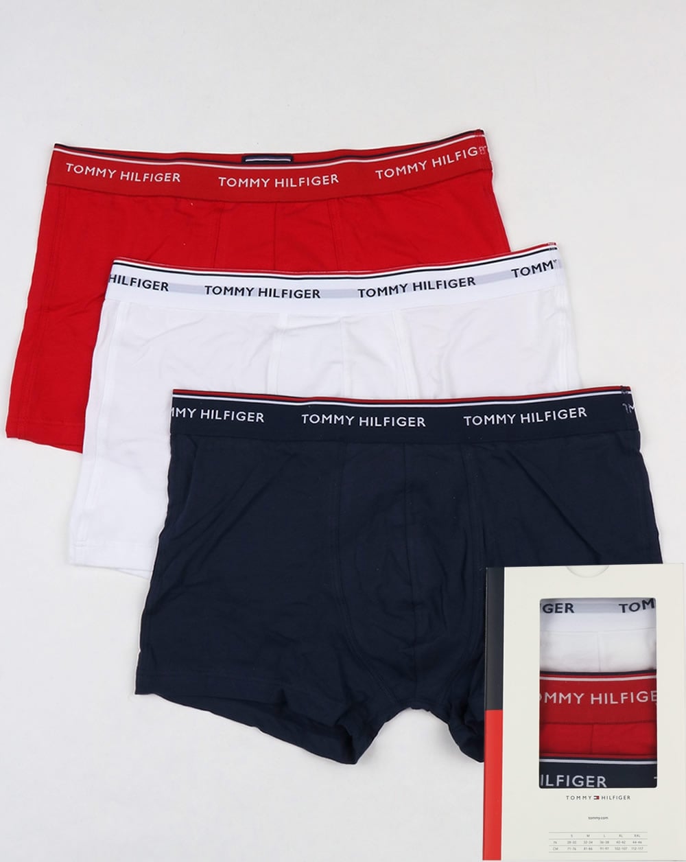 Tommy Hilfiger 3 Pack Boxer Shorts White/Red/Navy
