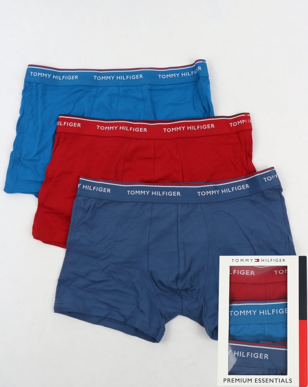 Tommy Hilfiger 3 Pack Boxer Shorts Navy/Blue/Red