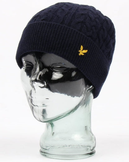 Lyle And Scott Cable Beanie Navy