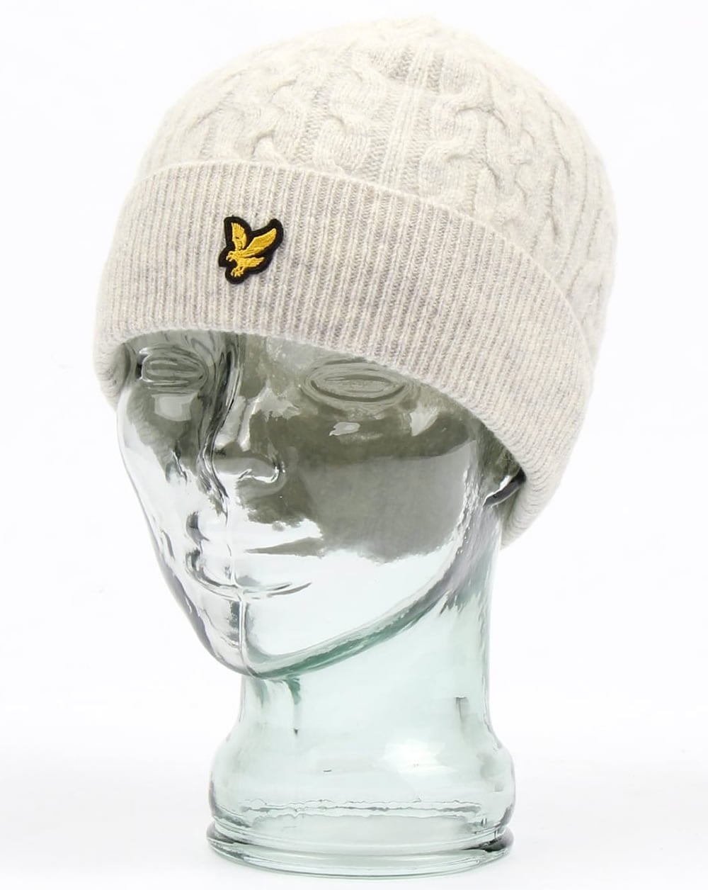 Lyle And Scott Cable Beanie Off White Marl