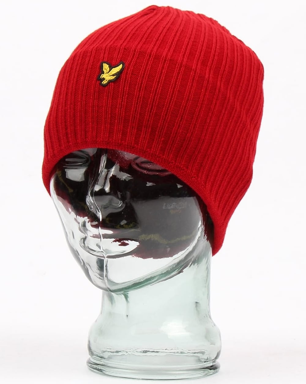 Lyle And Scott Knitted Rib Beanie Red Marl