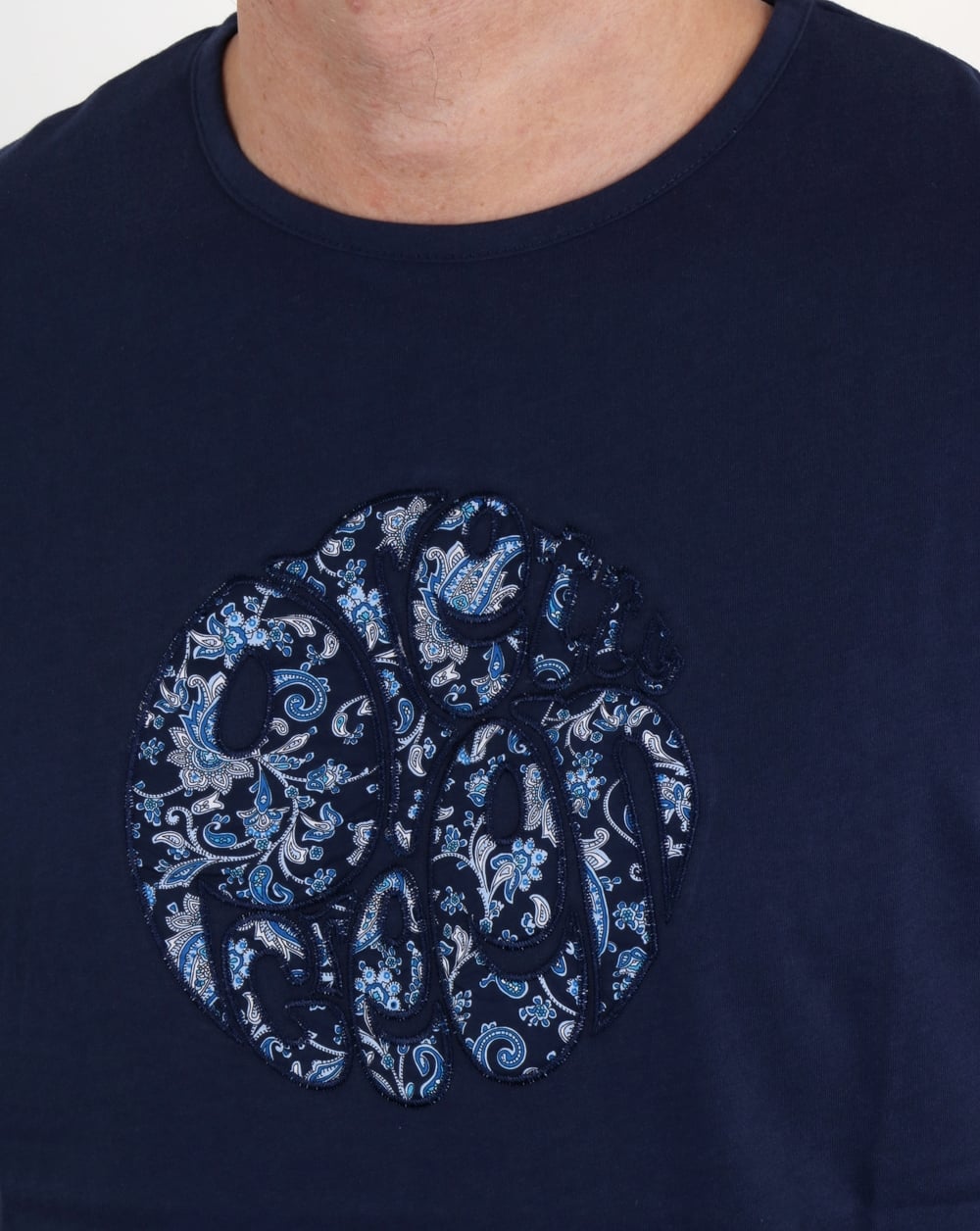 Pretty Green Ditsy Applique Logo T Shirt Navy
