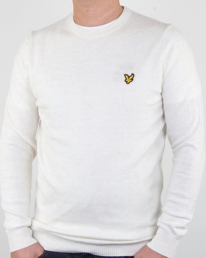 Lyle And Scott Merino Jumper Seashell White Marl