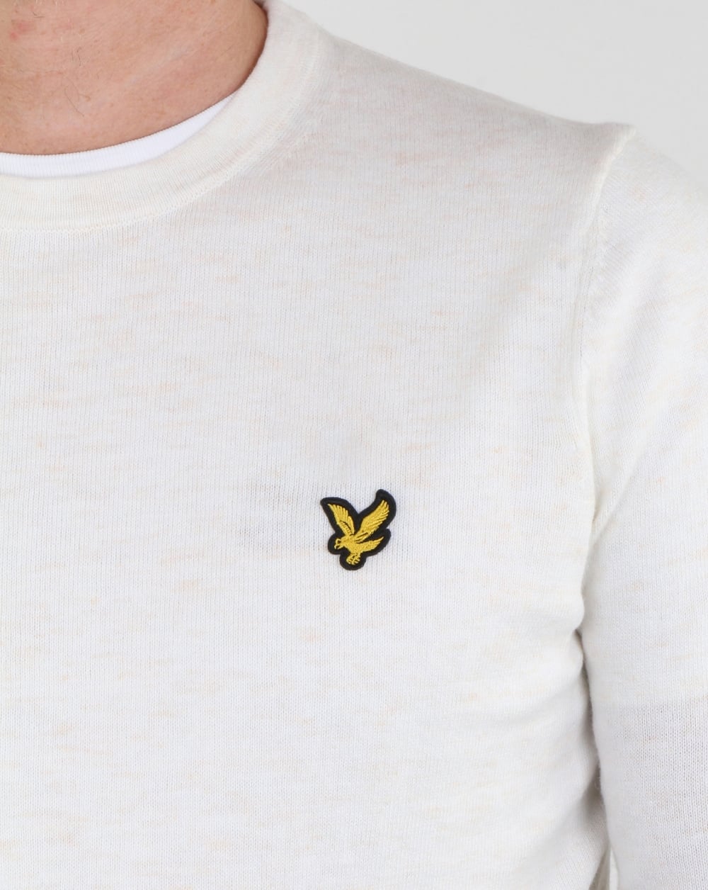 Lyle And Scott Merino Jumper Seashell White Marl