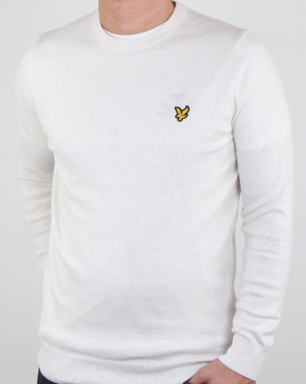 Lyle And Scott Merino Jumper Seashell White Marl